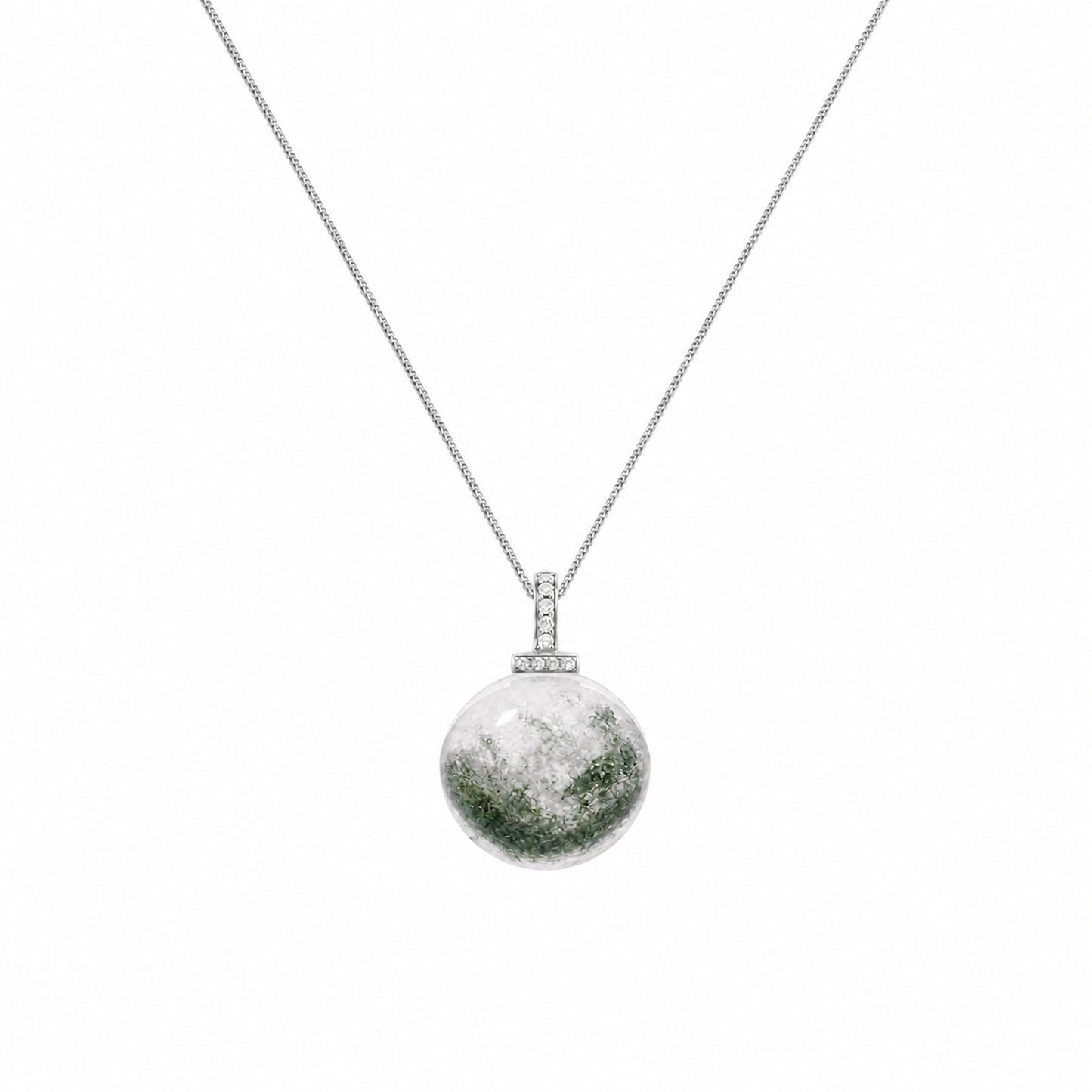 Green Phantom Quartz interchangeable pendant necklace, white-background product view