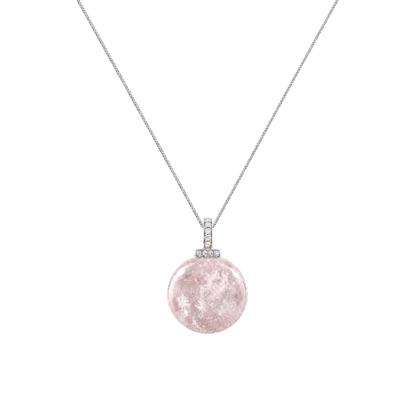 Snow Phantom Quartz interchangeable pendant necklace, white-background product view