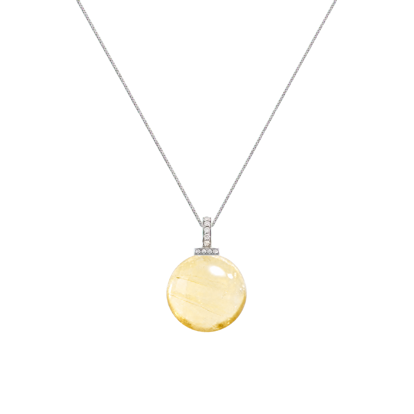 Lemon Citrine interchangeable pendant necklace, white-background product view
