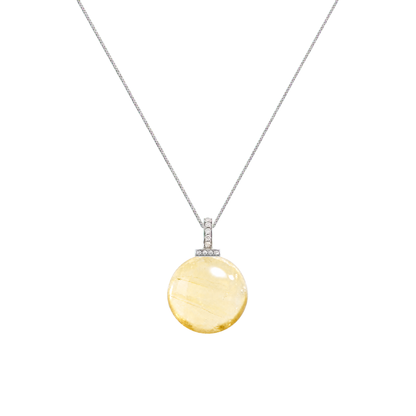 Lemon Citrine interchangeable pendant necklace, white-background product view