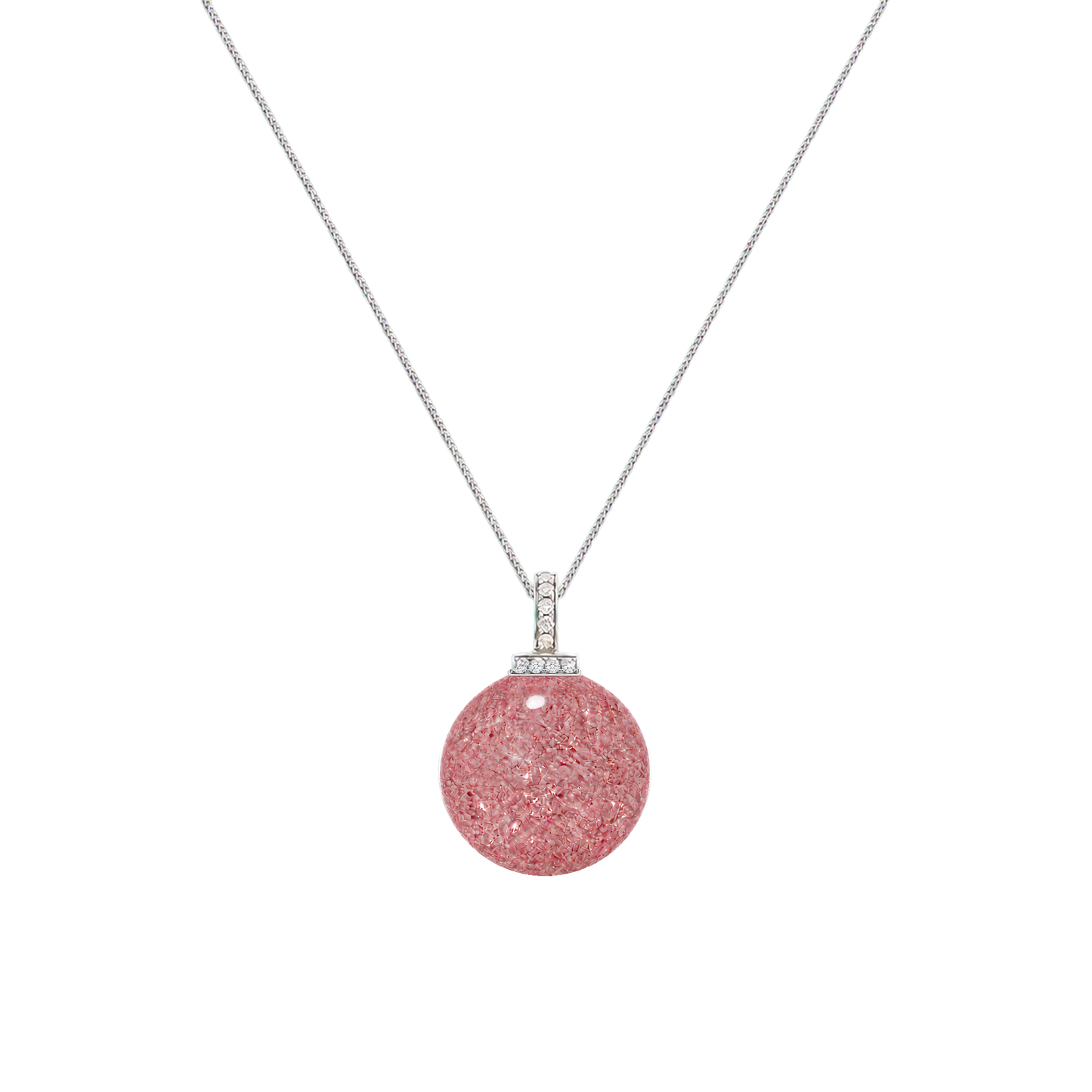Strawberry Quartz interchangeable pendant necklace, white-background product view