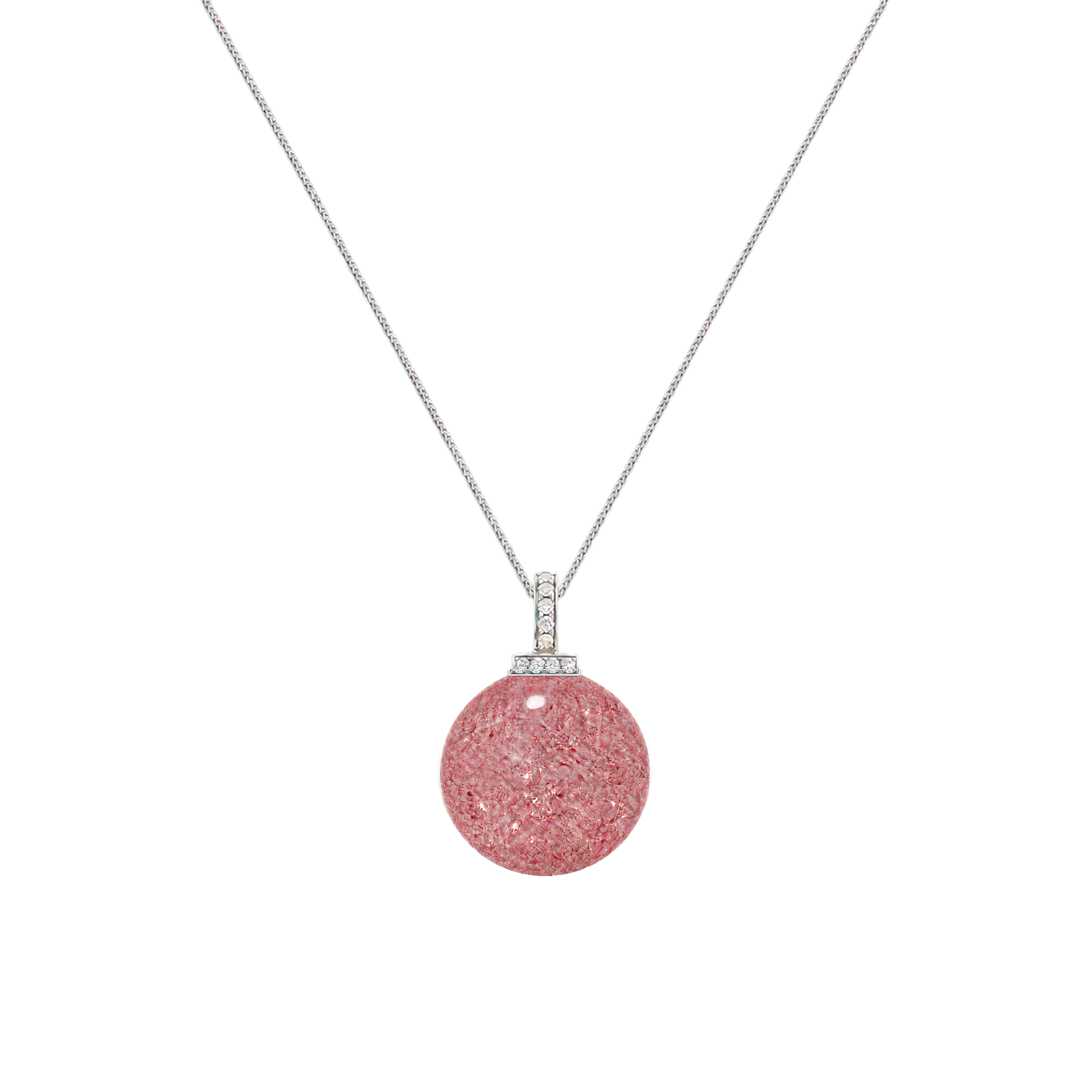 Strawberry Quartz interchangeable pendant necklace, white-background product view