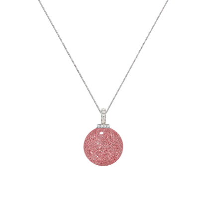 Strawberry Quartz interchangeable pendant necklace, white-background product view