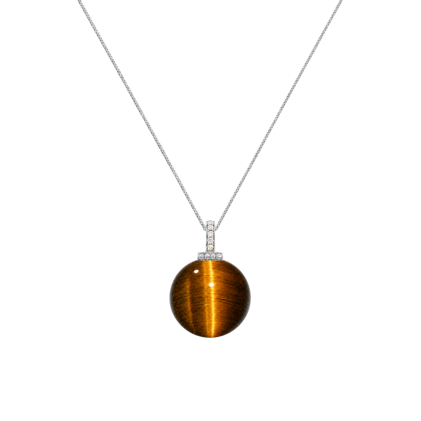 Yellow Tiger’s Eye interchangeable pendant necklace, white-background product view