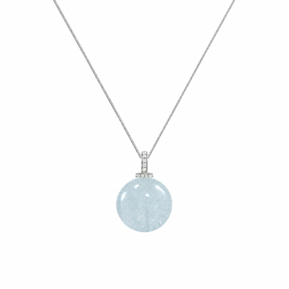 Aquamarine interchangeable pendant necklace, white-background product view