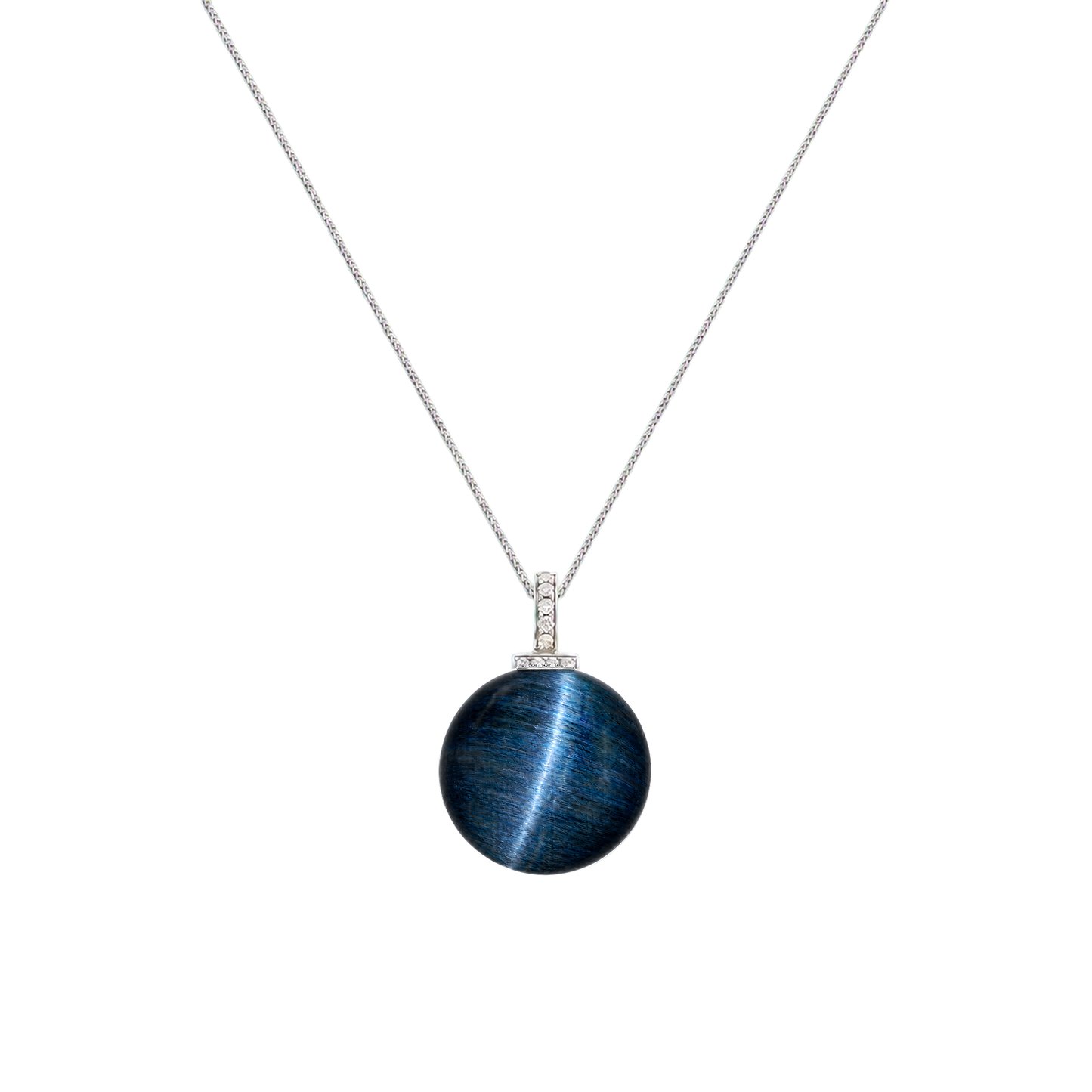 Blue Tiger’s Eye interchangeable pendant necklace, white-background product view
