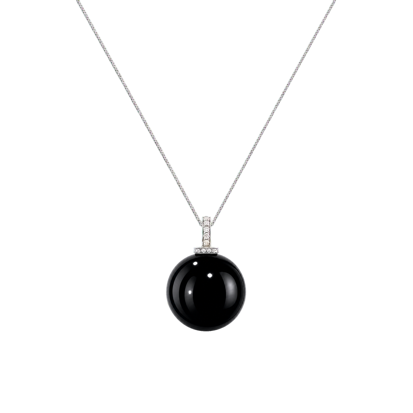 Black Obsidian interchangeable pendant necklace, white-background product view