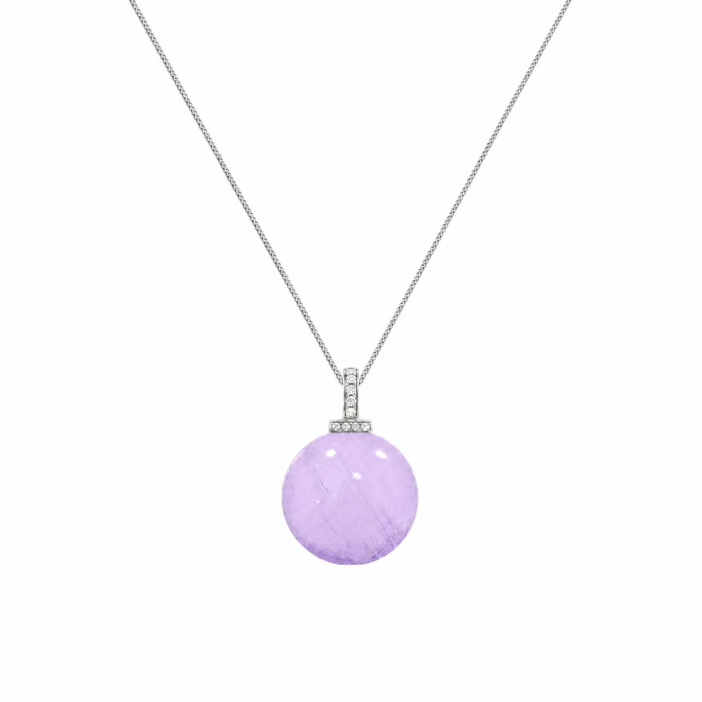 Bolivian Amethyst interchangeable pendant necklace, white-background product view