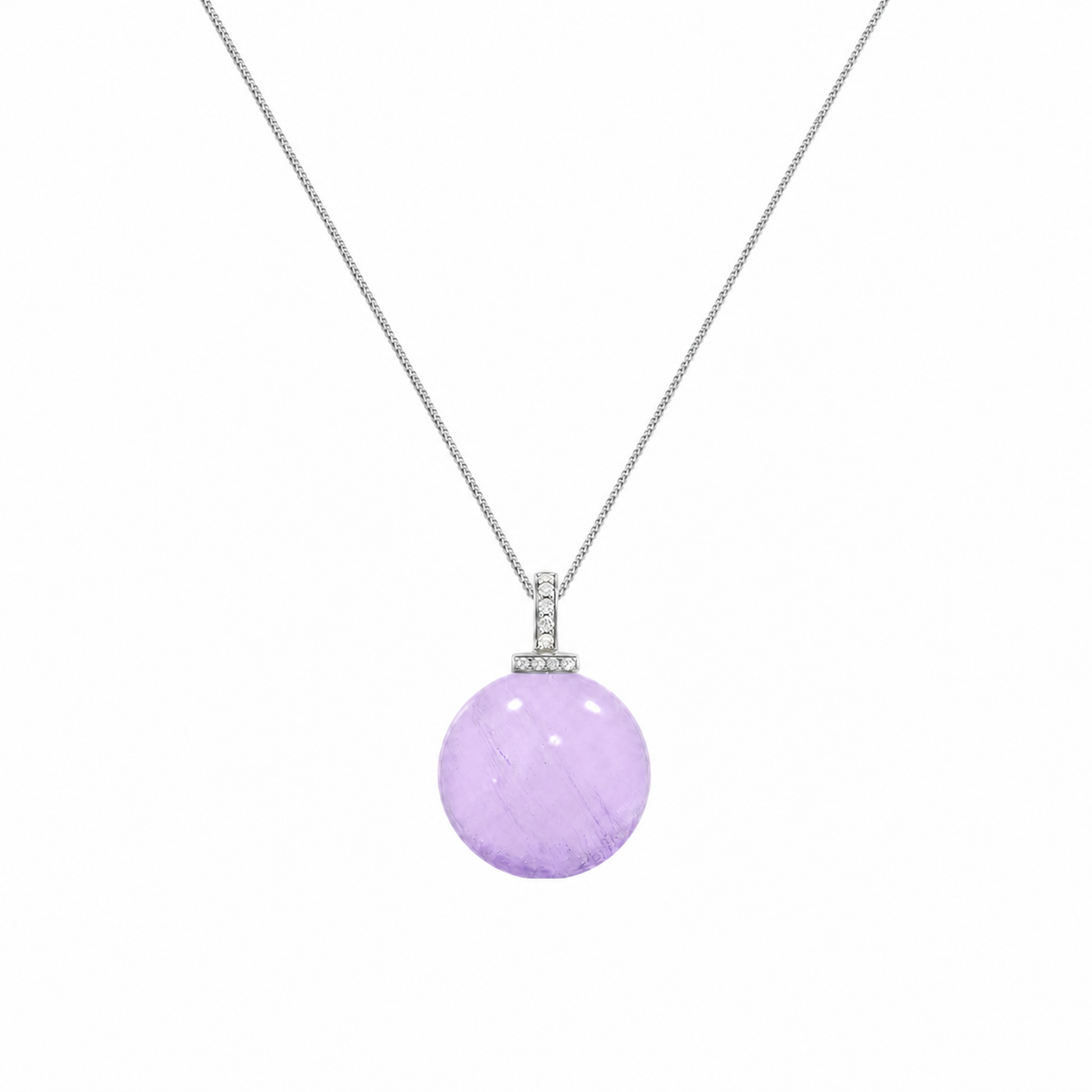Bolivian Amethyst interchangeable pendant necklace, white-background product view