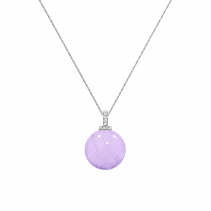 Bolivian Amethyst interchangeable pendant necklace, white-background product view
