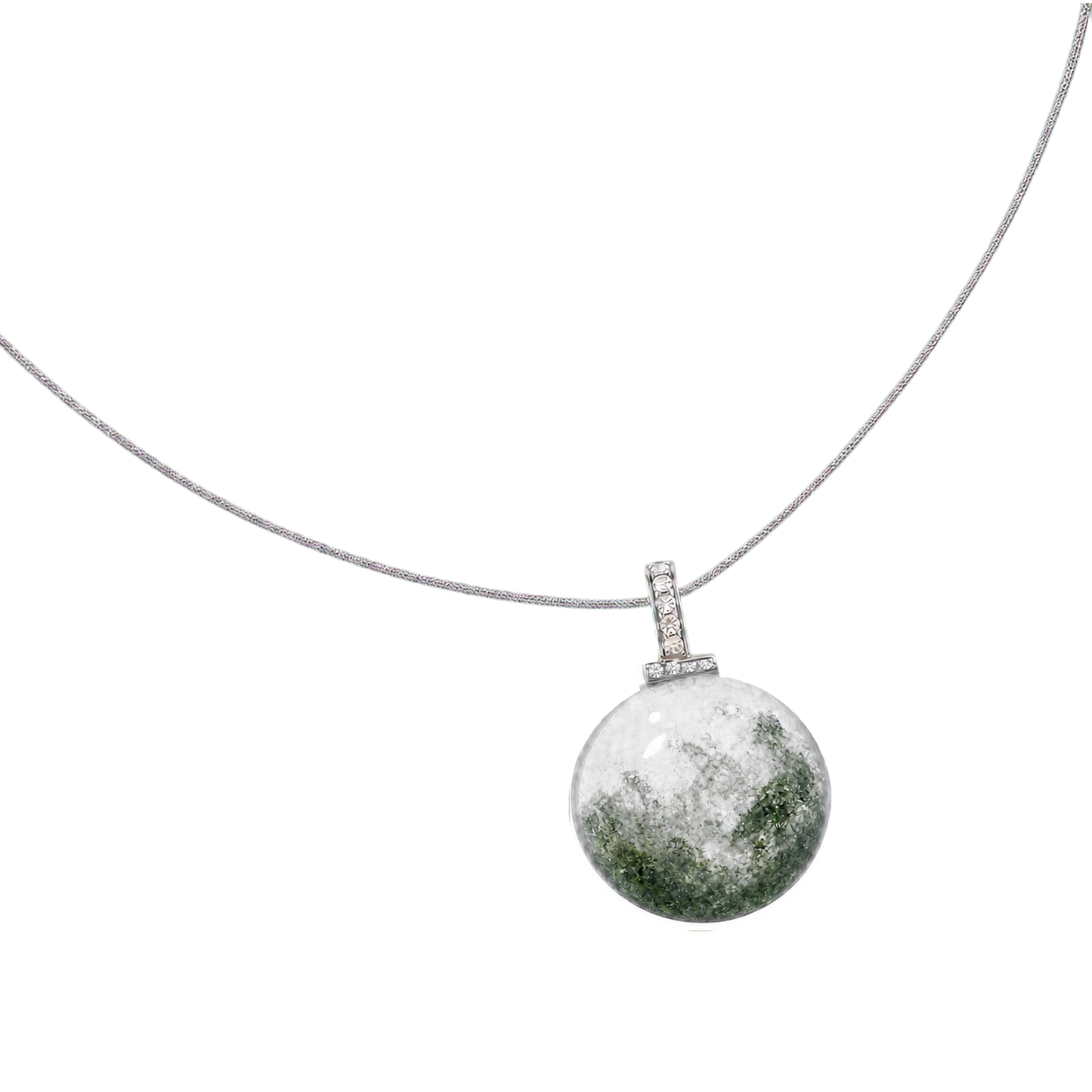 Green Phantom Quartz interchangeable pendant necklace, white-background product view