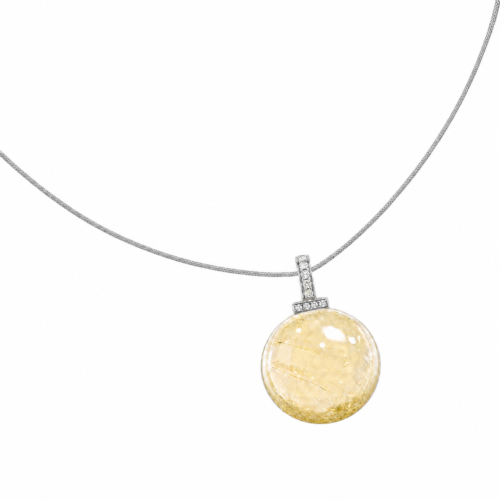 Lemon Citrine interchangeable pendant necklace, white-background product view