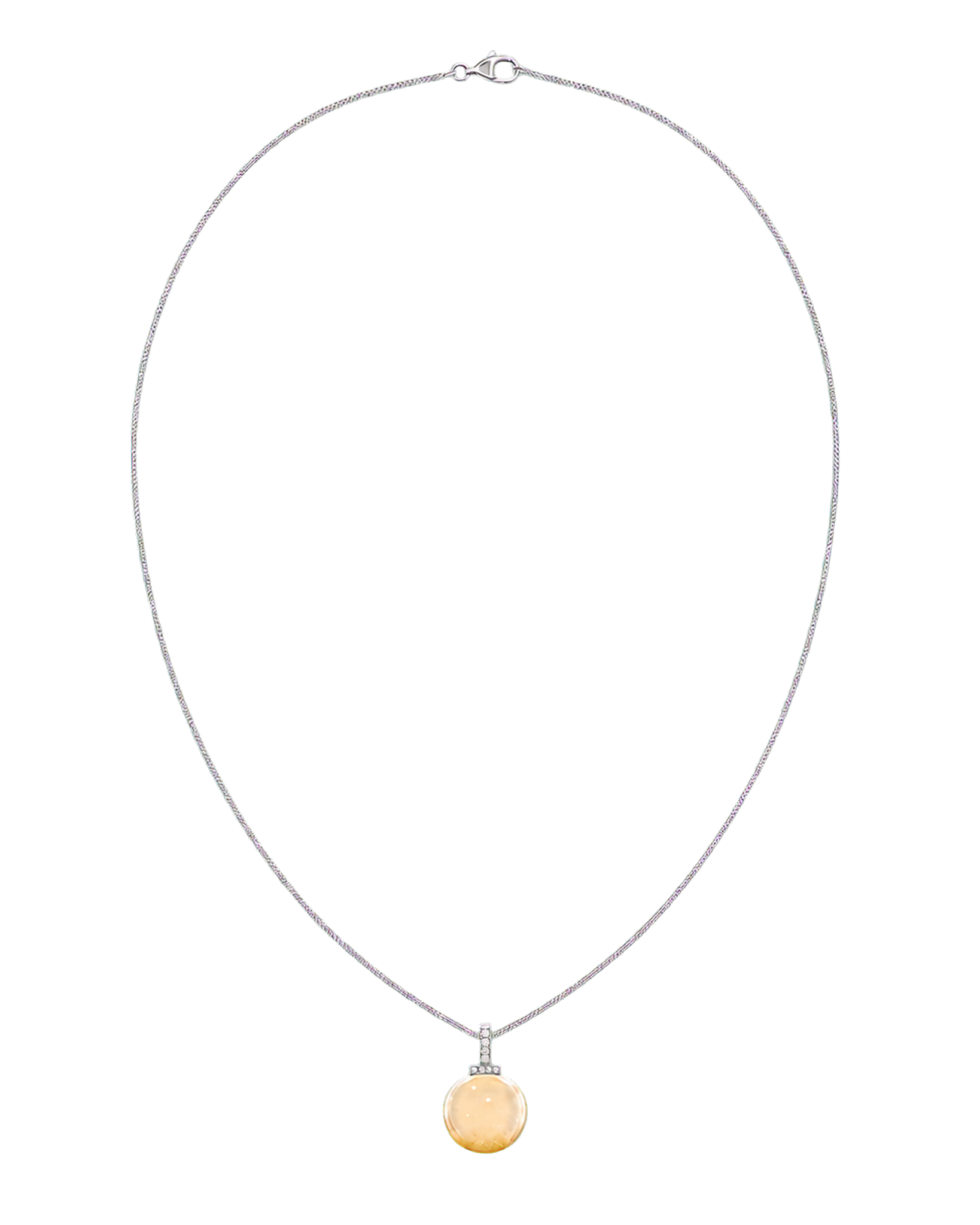 Citrine interchangeable pendant necklace, full necklace transparent view