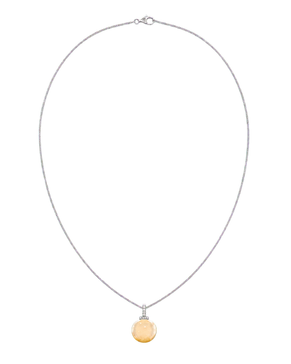 Citrine interchangeable pendant necklace, full necklace transparent view