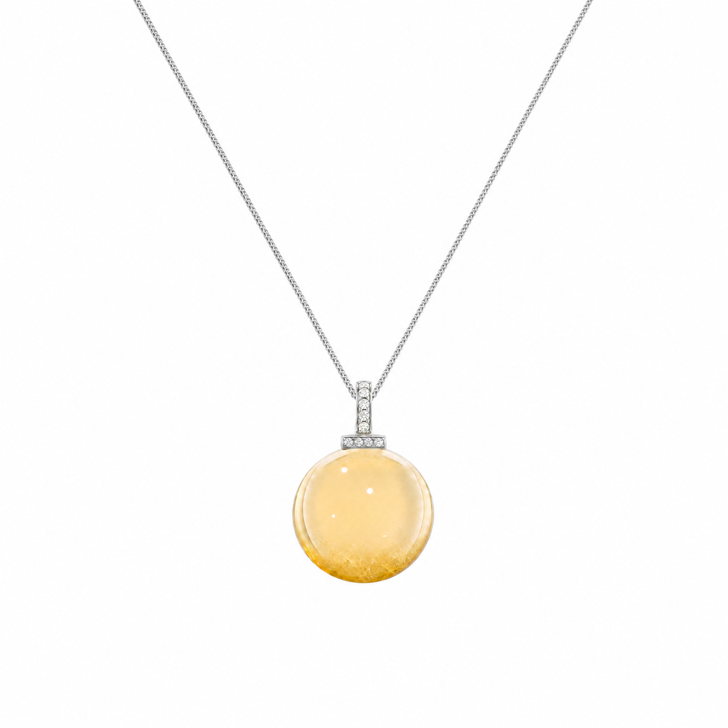 Citrine interchangeable pendant necklace, white-background product view