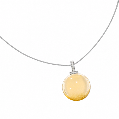 Citrine interchangeable pendant necklace, white-background product view