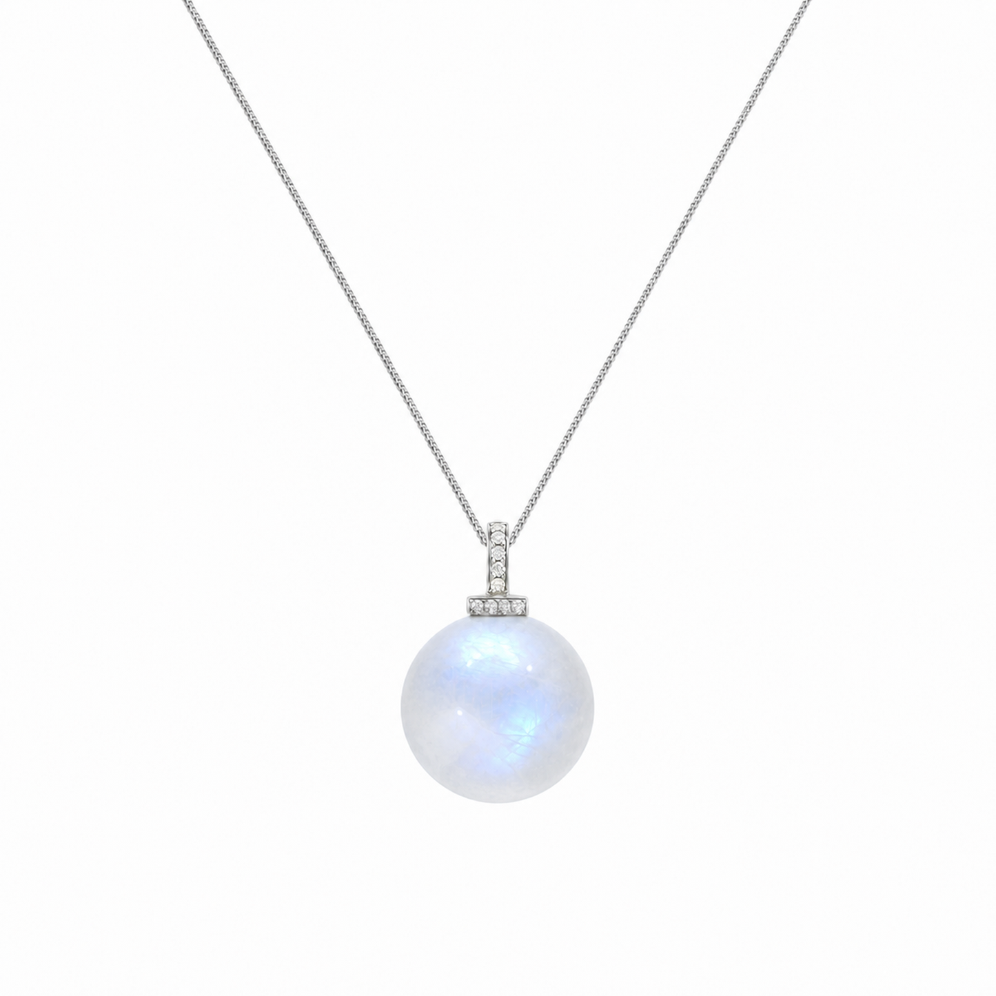 Blue Moonstone interchangeable pendant necklace, white-background product view
