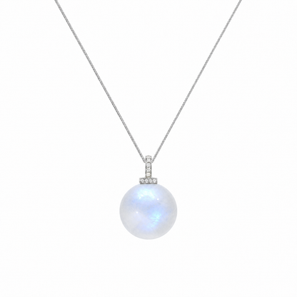 Blue Moonstone interchangeable pendant necklace, white-background product view