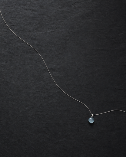 Aquamarine interchangeable pendant necklace, crystal still-life detail