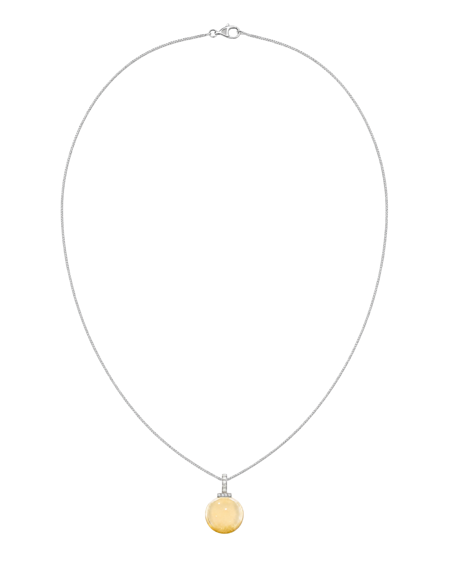 Citrine interchangeable pendant necklace, full necklace transparent view