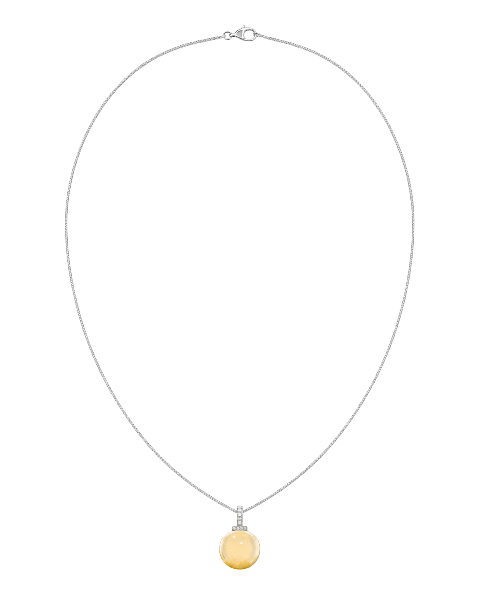Citrine interchangeable pendant necklace, full necklace transparent view