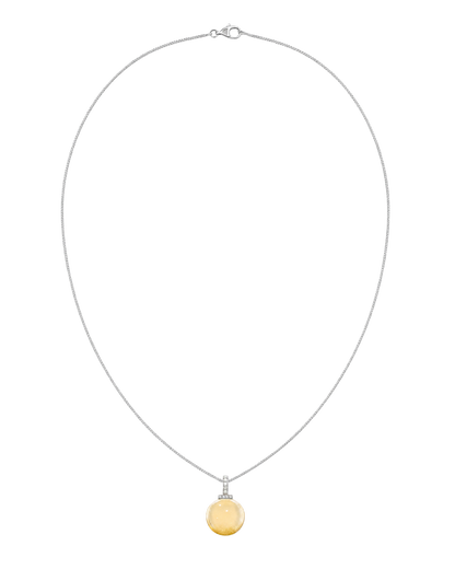Citrine interchangeable pendant necklace, full necklace transparent view