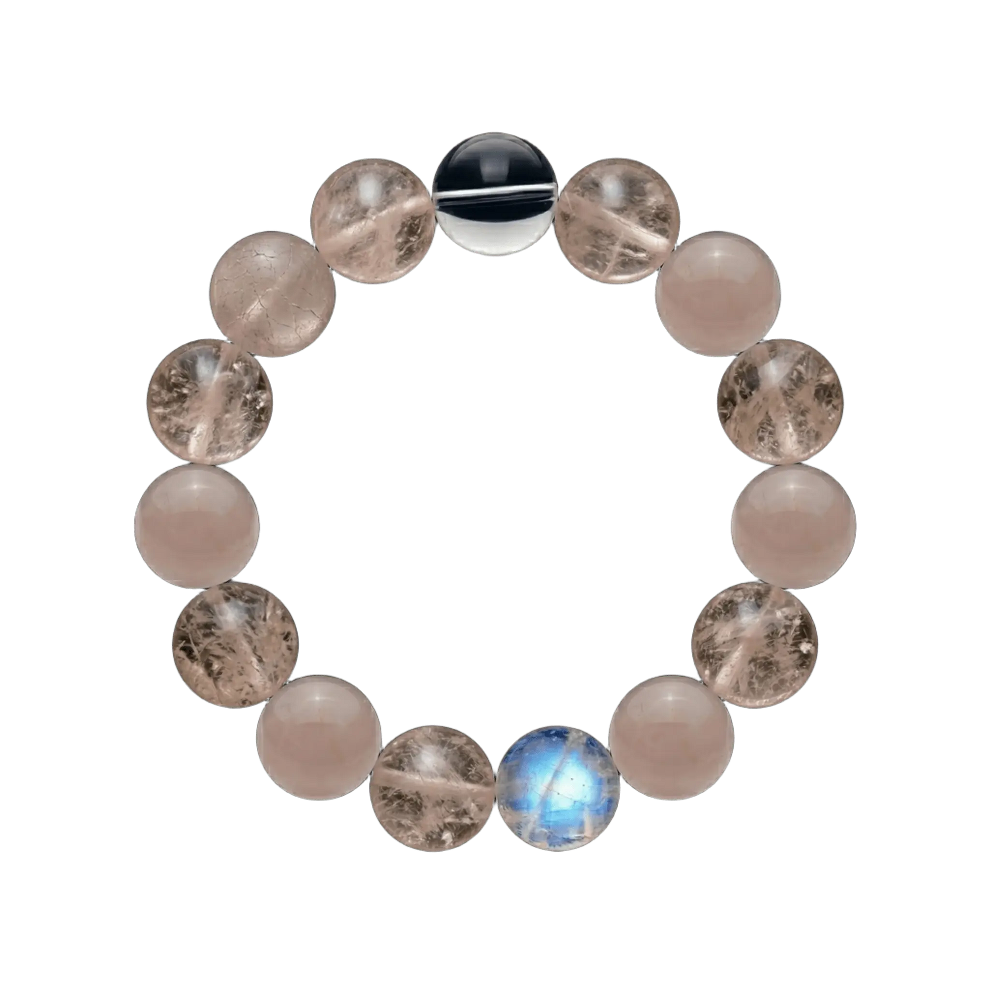 Handcrafted custom crystal bracelet featuring diverse gemstones for love, wealth, and success