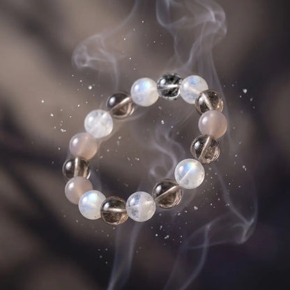Soothing Gentle Heart Healer stack bracelet, designed with soft pink and green crystals for emotional well-being.